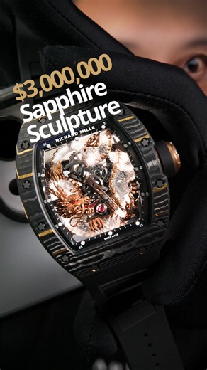 Aristo Watch & Jewellery | Luxury Watches on Instagram: "Ultimate craftsmanship would be an understatement: Insane details of the sapphire dragon highlighted with Red Gold, featured in this peak Richard Mille luxury timepiece, a long time collab with Jackie Chan. It’s crazy to say that RM’s signature Gold TPT isn’t even the most expensive thing about this watch. We especially love how transparent the sapphire dragon body is, and it absolutely shows under great lighting. Do you think the sapphire