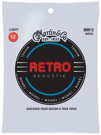 Martin Retro Monel Acoustic Guitar Strings MM12 Light 12-54