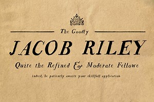 Jacob Riley, a Serif Font by Magpie Paper Works