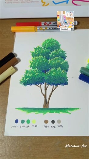 How to draw a tree using acrylic markers - easy drawing for beginners #art #drawing #painting