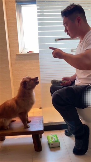 A man and a dog singing "The Love of the Boat Pullers" - Dog becomes intelligent
