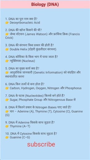 "DNA से जुड़े 15 रोचक तथ्य | Important DNA GK Questions | Biology Shorts in Hindi"
