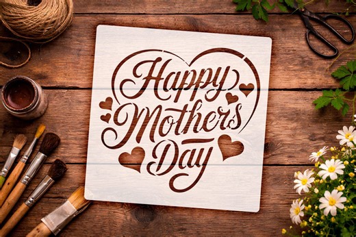 Happy Mother’s Day Stencil – Script Sign Stencil for DIY Gifts & Decor - Etsy