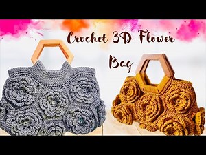 Crochet Hexagon 3D Flower Motif Bag Part 1