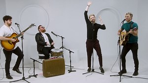 10K views · 596 reactions | while we were hanging out with Vevo a few weeks ago, we also did an acoustic version of ONE FOOT. find it and TIMEBOMB here: https://wtmband.com/VevoLive | WALK THE MOON | Facebook
