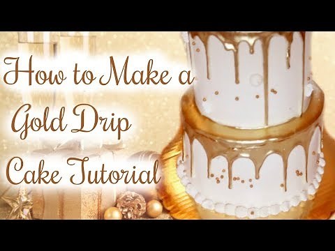 HOW TO MAKE A GOLD DRIP CAKE || Janie's Sweets