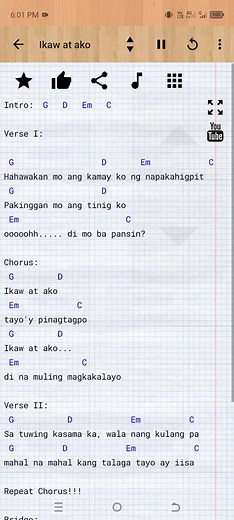 Ikaw at Ako Guitar Chords and Lyrics Tutorial