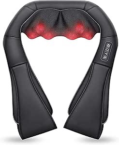 COMFIER Shiatsu Neck and Shoulder Massager,2025 Christmas Gifts for Mom Dad,White Elephant Gifts for Adults,Deep Kneading Massage Pillow with Heat, Back Massager, Pillow Massage, Black