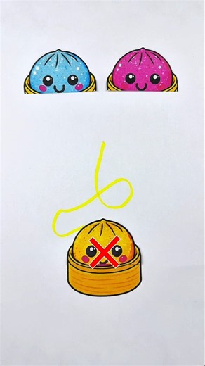 Squishy Dumpling Perfect Line Matching Easy Paper Art #squishy #dumpling #puzzle