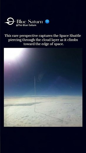This isn't a camera glitch it's a Space Shuttle punching through Earth's cloud deck.
