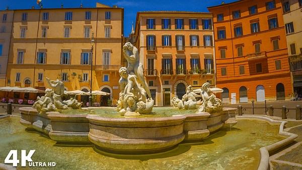 Rome City Walk – From Piazza Navona to the Pantheon (4K)