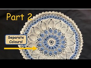 Crochet Two Coloured Pineapple Shell Doily Tutorial Part 2 | Perfect Pineapple Doily