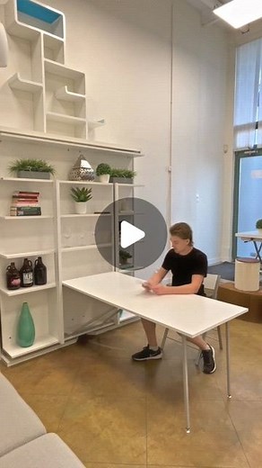 Expand Furniture on Instagram: "Compatto Revolving Bed by @expandfurniture What do you think of this clever space saving revolving bed that transforms into a table/desk with shelving? We think this is the perfect bed for small space living in your apartment, studio, or guest bedroom! 👇Checkout our website for more info, link in bio :)"