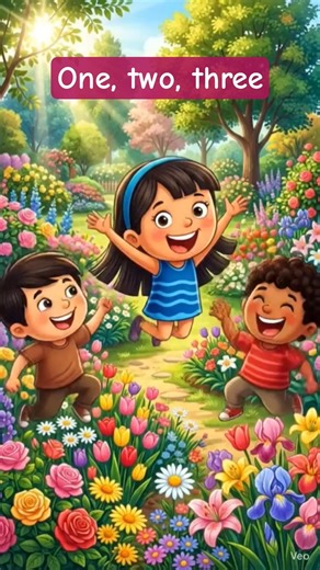 One Two Three | Fun Action Rhyme for Kids | Jump, Run & Play Song 🎵