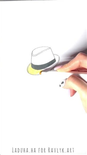 🎩✨ Stylish Hat Tutorial 🖍️ Fashion Drawing for Beginners 💎🌟 #shorts #drawing #RavlykArt