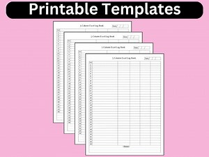 5 Column Excel Log Book Template (printable PDF) - Etsy