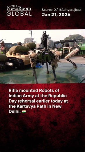 Rifle mounted Robots of Indian Army at the Republic Day rehersal