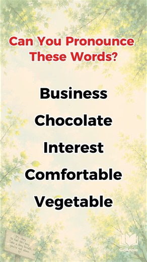 Pronounce These 5 English Words? | Business, Chocolate & More