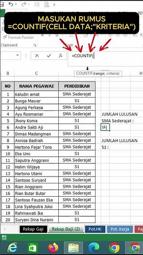 SOLUSI menghitung jumlah DATA yang ada di EXCEL