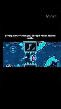 Geometry dash# beating blast prossesing in 2 attempts on mobile with all coins