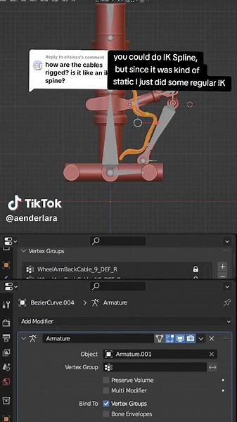 Replying to @elisioss you could do IK Spline, but since it was kind of static I just did some regular IK #b3d #animation #tutorial