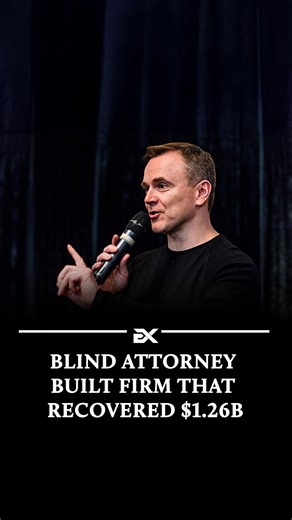 Execute on Instagram: "A blind man, Sean Callagy, founded a billion-dollar law firm after leaving a stable legal job at 27, despite facing vision loss due to retinitis pigmentosa and incurring $100K in debt. His firm, Callagy Law, now employs over 100 people and has recovered $1.26 billion for clients by creating systems that don’t rely on individual vision. Let us know your thoughts below ⬇️ - Follow @execute"