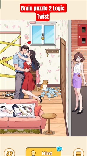 Help the wife uncover the truth 😱. #brainpuzzle #explore #gameplay #games