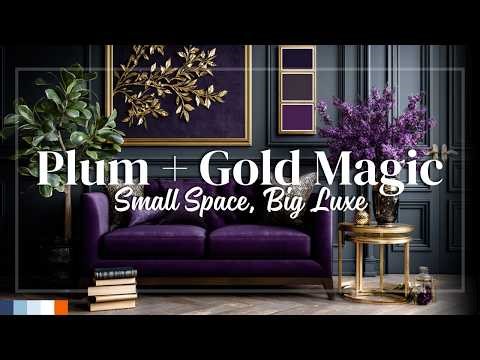 Plum and Gold Color Combos for Small Maximalist Apartments With a Touch of Luxe Vibes
