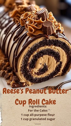 Reese's Peanut Butter Cup Roll Cake | Cakecrafted Recipes
