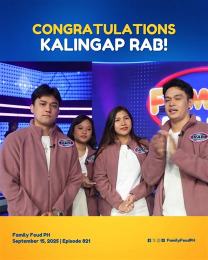 418K views · 12K reactions | #FamilyFeudPH #Highlights: Congratulations, Kalingap Rab! Araw-araw ang tawanan at araw-araw ang kasiyahan dahil 100% guaranteed na ‘More Tawa, More Saya’ dito lang sa ating programa! Bumisita sa gmanetwork.com/familyfeud at panoorin ang Kapuso Stream, weekdays, 5:40 PM sa Family Feud PH’s Facebook at YouTube. | Family Feud Philippines | Facebook
