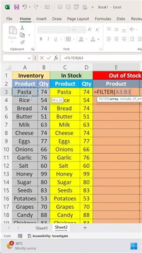 Track Inventory Like a Pro in Excel! | Simple Inventory Management in Excel in 55 seconds #excel