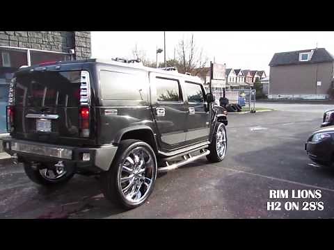 HUMMER H2 WITH CUSTOM 28 INCH CHROME LEXANI RIMS & TIRES