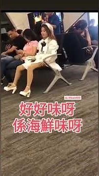 Funny girl scratching crotch and smell