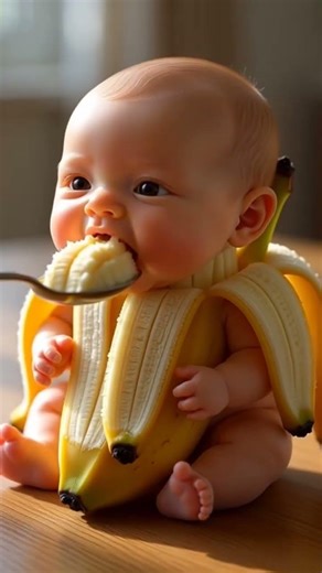 Banana Baby 🎂💗 | So Cute! #cutebaby #fruitbabies #baby #fruitbaby #shorts #shortvideo #kidscontent