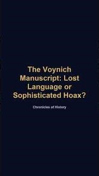 Voynich: 1604 Mystery Language Solved By Who?