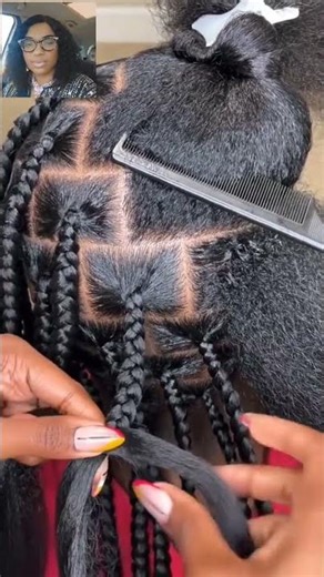 Easy method to add extension to a knotless braids. #hairstyle