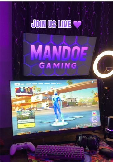 Gaming/Stream set up! 💜 #fortnite #gamingsetup #streamsetup | gaming setup