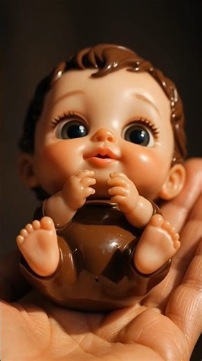 Tiny Chocolate Baby in Hand 🍫 | Hyper Realistic AI Animation #shorts