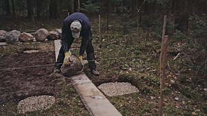 For a simple small cabin - you do not even need to dig the trenches. You just need to make 4 holes in each corner. Fill them deep with stone, sand and gravel. Rubble stone is a great material for foundations. And on the top you just put 4 corner stones. You can put on those foundations any kind of small cabin or sauna in size 4x5 meters. It will take you one day to make such foundations and it will cost you close to nothing, only your time. And you also do not need to hire a special space agency
