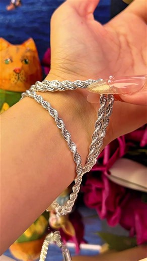 Stylish Sterling Silver Cuban Link Chain and Bracelet