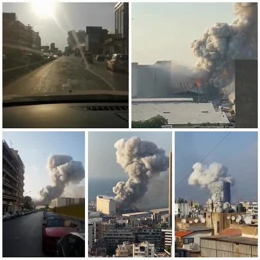 Beirut explosion in 5 different angles simultaneously #prayforlebanon #viral #fyp #explosion