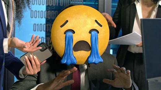 Crying Emoji Reaction to Workplace Drama - Free Stock Video