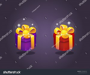 Gift Box Icons Game Interfacesfunny Cartoon Stock Vector (Royalty Free) 1050682022 | Shutterstock