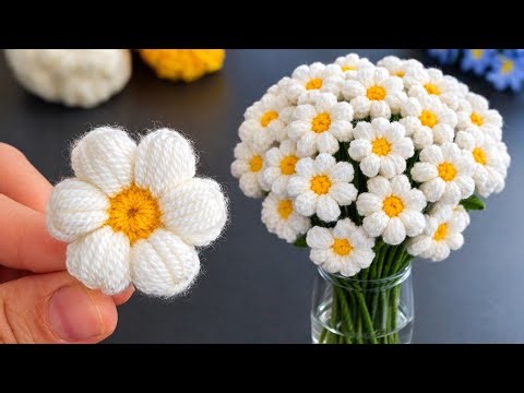Super Easy Crochet Daisy Flower 🌼 3 Minute Crochet Flower Pattern for Beginners