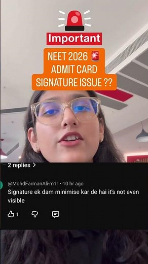 NEET 2026 Admit Card Signature Issue 😨 | Kya Kare? NTA Latest Update