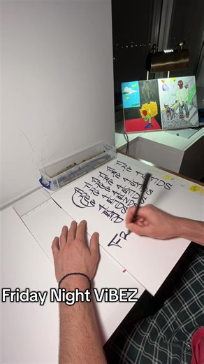 “Free Hands” calligraphy/ logo font work 🖊️ . Talkin bout practice!!