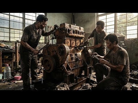 Unbelievable! We Restored A Rusted 10HP Single Cylinder Diesel Engine Using ONLY Simple Tools
