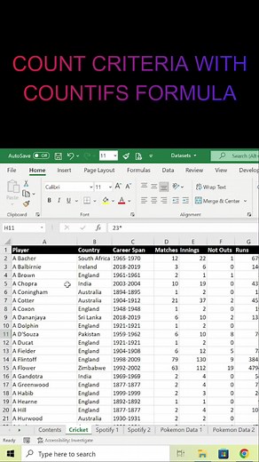 COUNTIFS Formula #excel #exceltips #learnexcel #excelformula