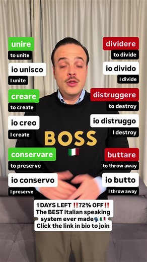1 DAY LEFT ‼️72% OFF‼️ The BEST Italian speaking system ever made🗣️🇮🇹 Click the link in bio to join