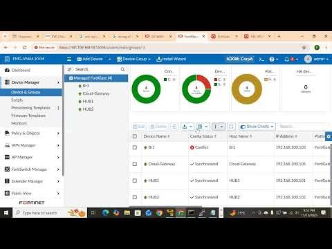 Basic Configuration at FortiGate firewall via FortiManager in Hindi